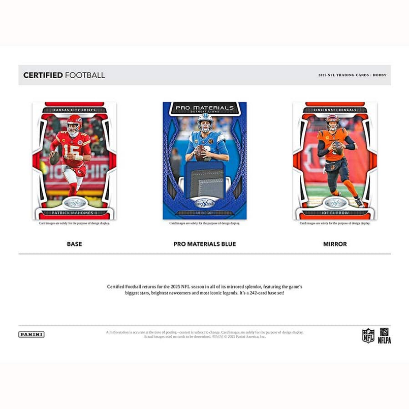 Pre Order - 2025 Panini Certified Football Hobby