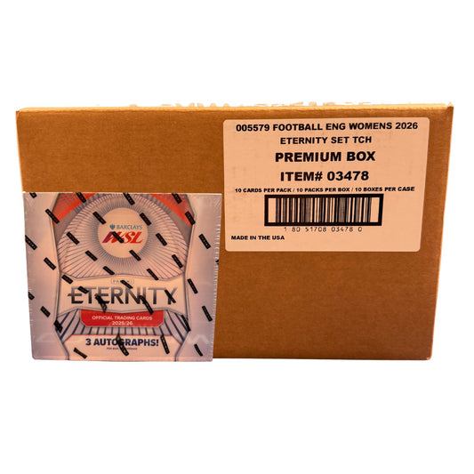 2025-26 Panini Barclays Women's Super League (WSL) Eternity Hobby Box Sealed Case (10 Boxes)