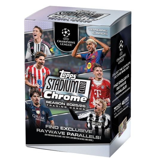 Pre Order - 2025-26 Topps Stadium Club Chrome UCL Value / Blaster Box