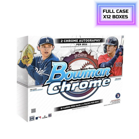 Pre Order - 2025 Bowman Chrome Baseball Hobby Box Sealed Case (12 Boxes)