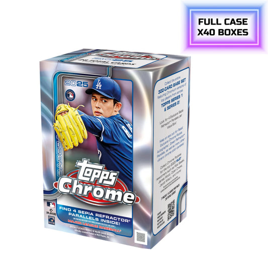 Pre Order - 2025 Topps Chrome Baseball Value / Blaster Box Sealed Case (40 Boxes)