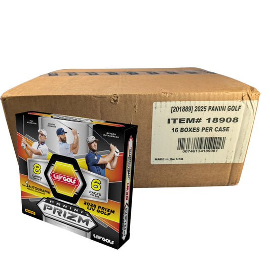 2025 Panini Prizm LIV Golf Hobby Box Sealed Case (16 Boxes)