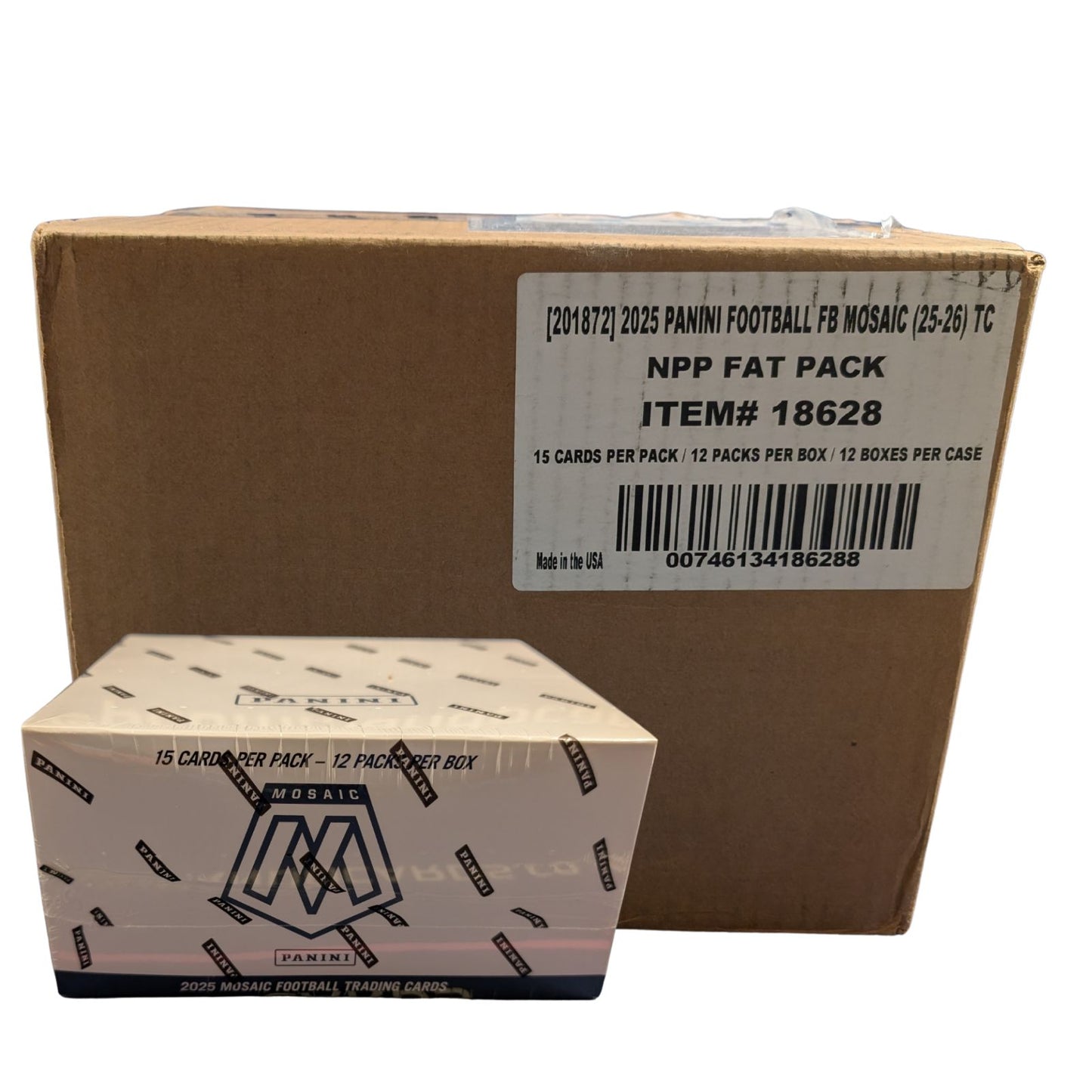 2025 Panini Mosaic Football Cello / Value Pack Box Sealed Case (12 Boxes)