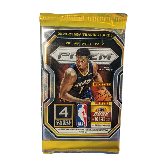Sealed retail pack of Prizm Basktball Cards 2020-21