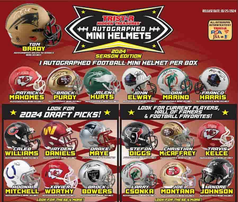 2024 TRISTAR HIDDEN TREASURES AUTOGRAPHED MINI HELMETS SEASON EDITION