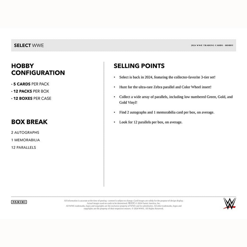 2024 PANINI SELECT WWE HOBBY BOX