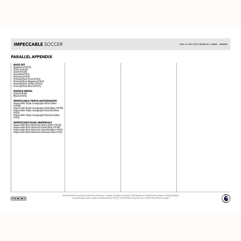 2024-25 Panini Impeccable Soccer Hobby
