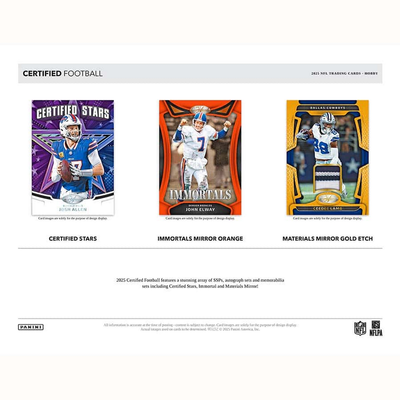 Pre Order - 2025 Panini Certified Football Hobby