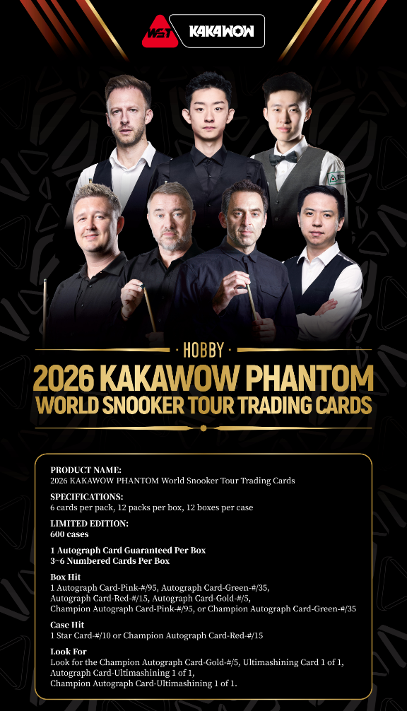 2026 Kakawow Phantom Wold Snooker Tour WST Hobby Box