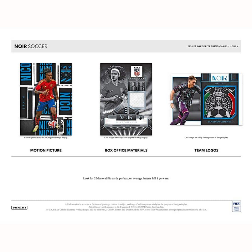 Pre Order - 2024-25 Panini NOIR Soccer Hobby Box
