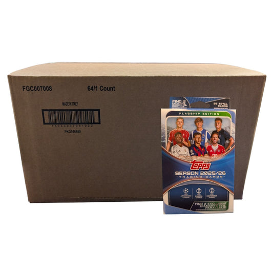 2025-26 Topps UEFA Club Competitions Flagship Hanger Box Sealed Case (64 Hangers)