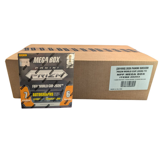 2026 Panini Prizm FIFA World Cup Soccer Mega Box Sealed Case (20 Boxes)