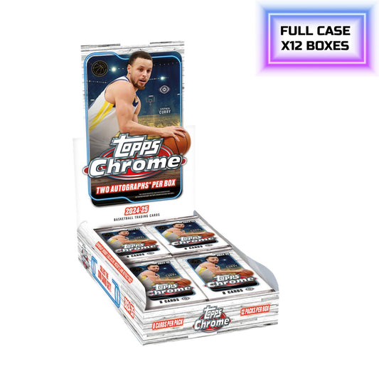 2024-25 Topps Chrome Basketball Hobby Box Sealed Case (12 Boxes)